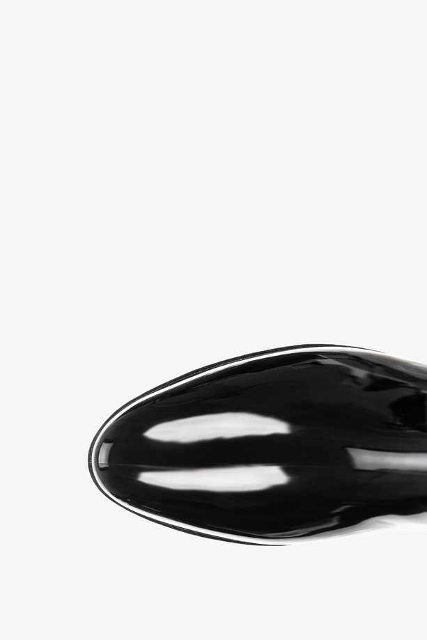 Czarne kalosze sztyblety z gumkami po bokach Casu YX-219