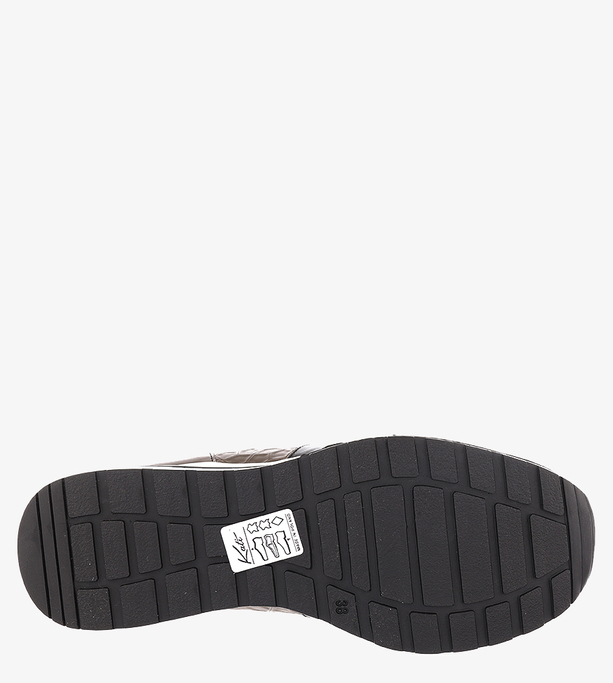 Czarne sneakersy Kati buty sportowe sznurowane polska skóra 7023