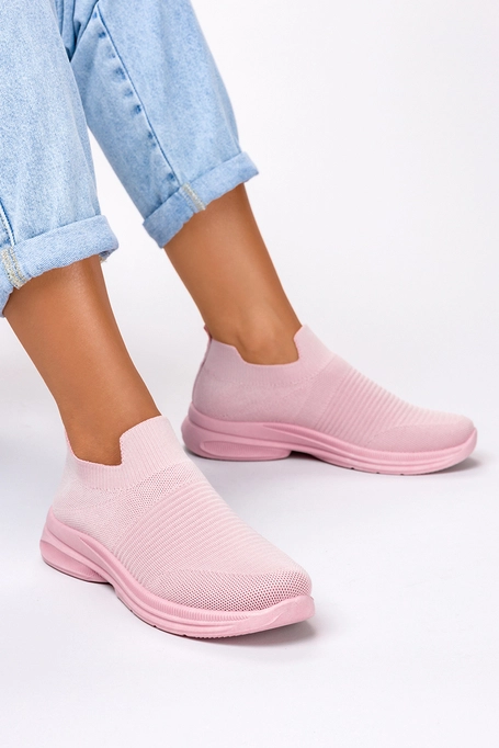 Różowe sneakersy Casu buty sportowe slip on 35-3-22-P/8