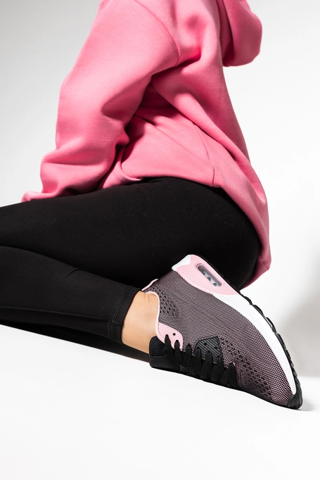 Czarne sneakersy damskie buty sportowe na platformie sznurowane Casu B3363-1