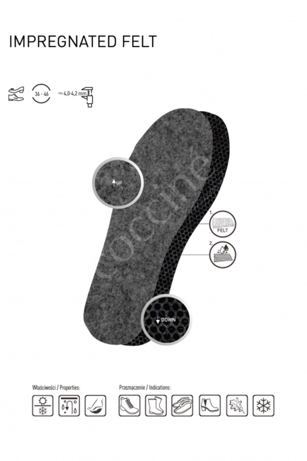 Termoizolacyjna wkładka filcowa Coccine Impregnated Felt do obuwia zimowego i roboczego
