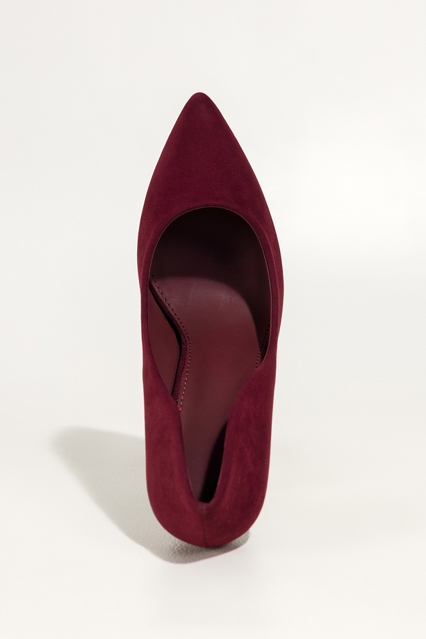 Bordowe czółenka damskie szpilki klasyczne Carla S-8