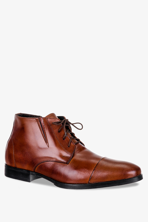 Brązowe trzewiki sznurowane POLSKA SKÓRA Windssor T-1