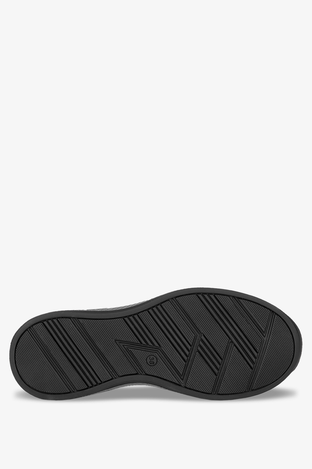 Czarne półbuty sznurowane z ozdobnym suwakiem POLSKA SKÓRA Casu 0602