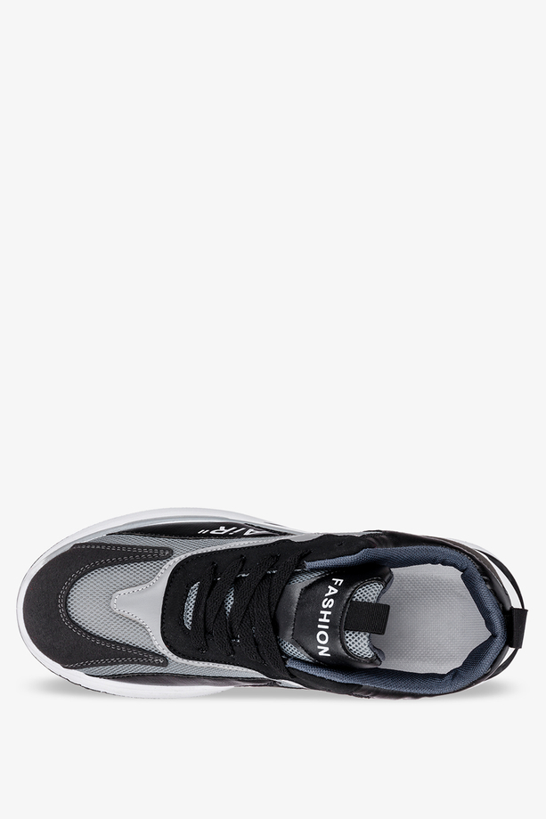 Szare buty sportowe sznurowane Casu 16-3-22-GB