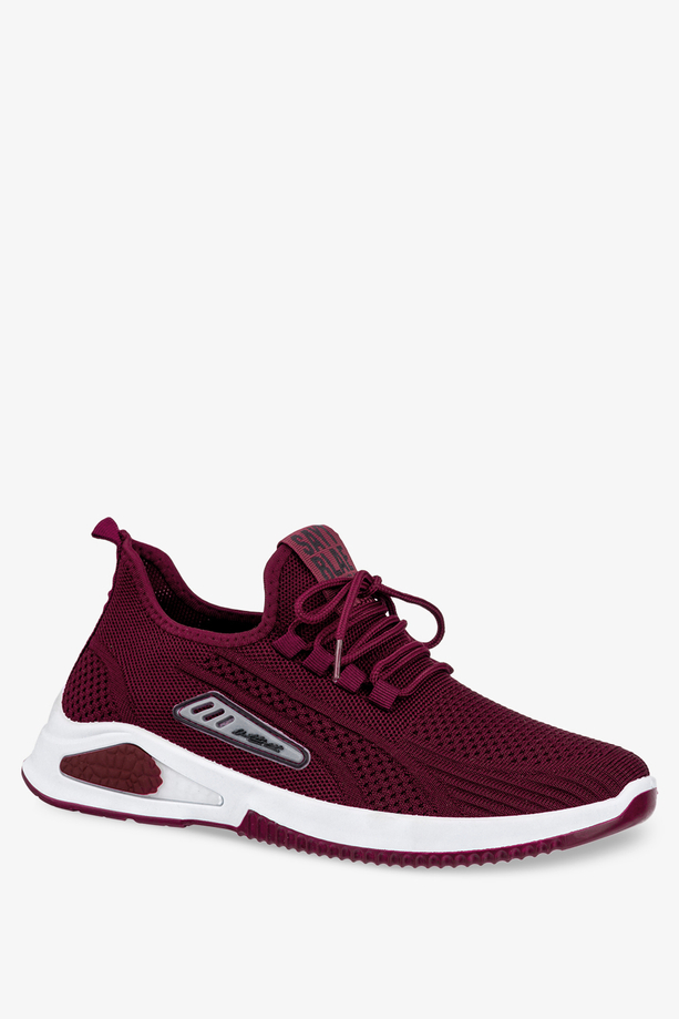 Bordowe buty sportowe sznurowane Casu 20-3-22-BU