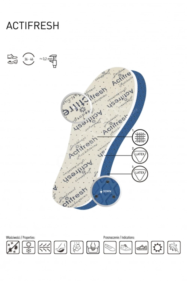 Odświeżająca wkładka Coccine Actifresh Premium do obuwia codziennego i sportowego