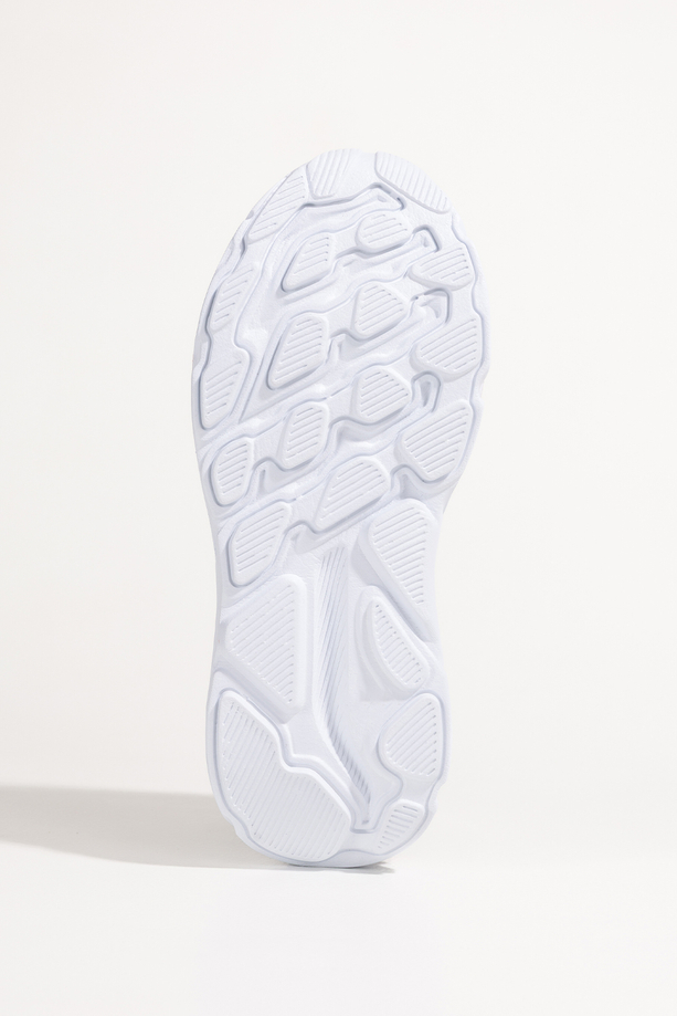 Niebieskie sneakersy damskie buty sportowe do biegania na białej platformie ze żłobieniami różowe wstawki sznurowane Casu M015-2