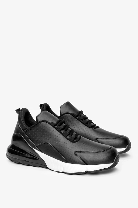 Czarne buty sportowe sneakersy sznurowane Casu D26-1