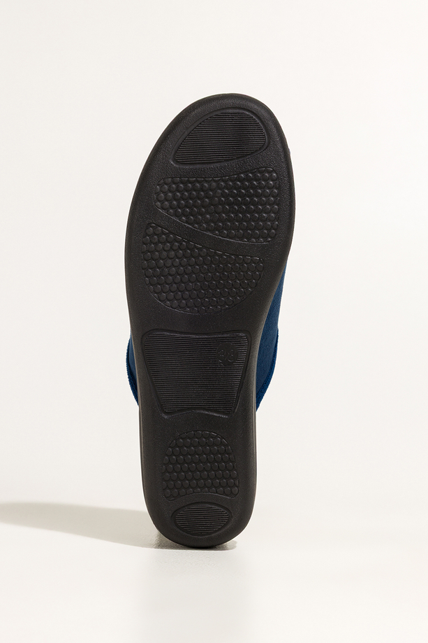 Granatowe kapcie damskie Inblu obuwie domowe z cyrkoniami wkładka soft XU999951