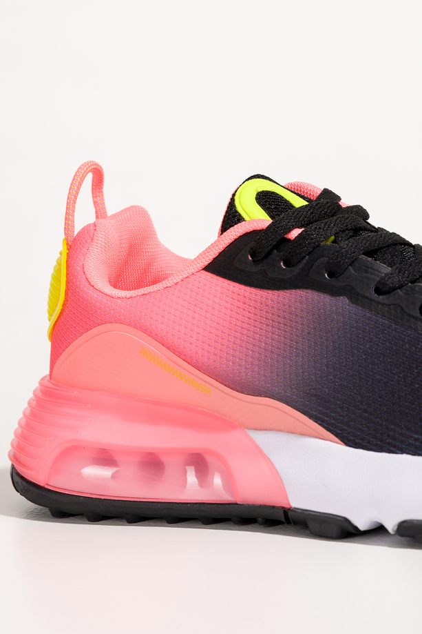 Koralowe sneakersy damskie buty sportowe cieniowane na koturnie sznurowane Casu D0840
