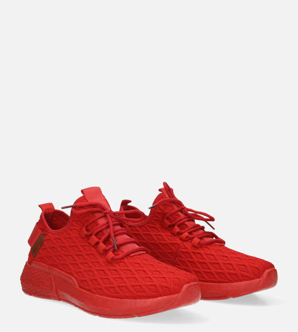 Czerwone buty sportowe sznurowane Casu YZ05-3