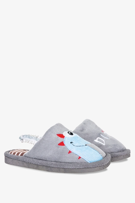 Szare kapcie z gumką Casu MT-24