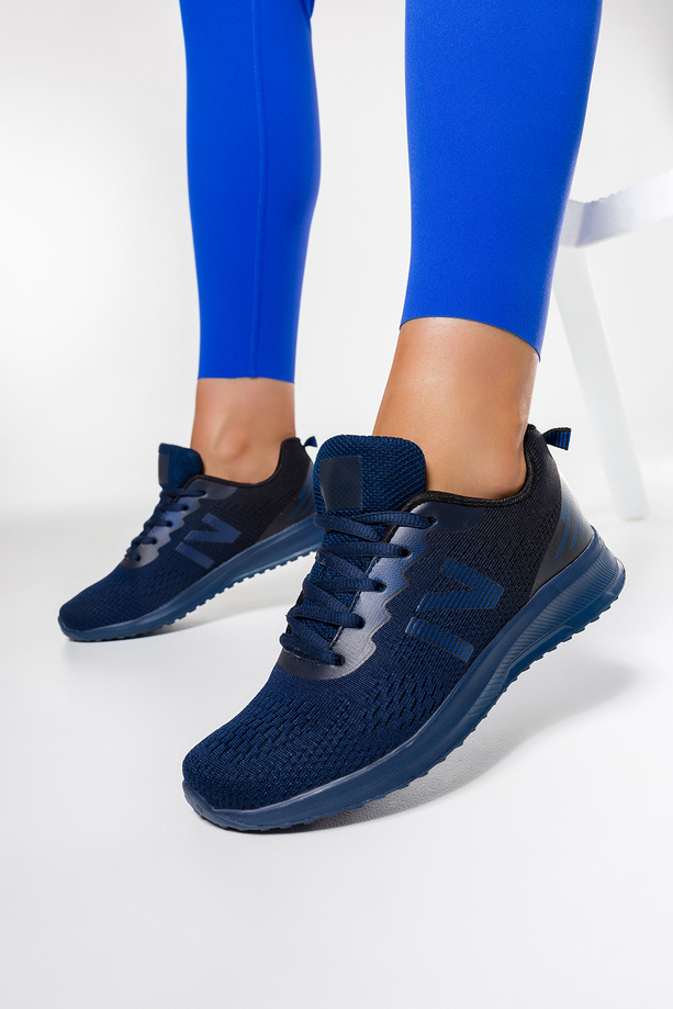 Granatowe sneakersy damskie buty sportowe sznurowane Casu B01-1