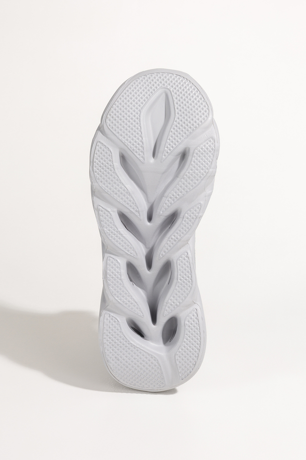 Szare sneakersy damskie buty sportowe na trening na szarej platformie z wycięciami sznurowane Casu B-L6