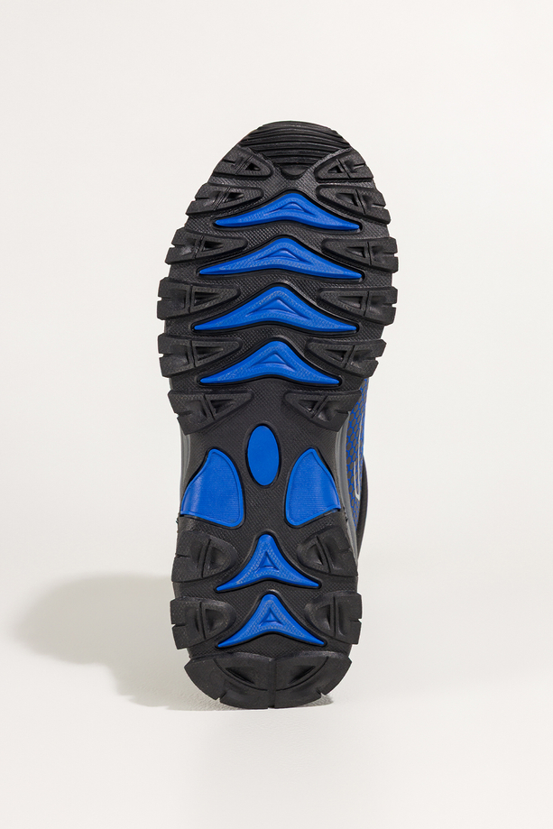 Niebieskie buty trekkingowe damskie z czarnymi dodatkami sznurowane softshell Casu Y7997-4