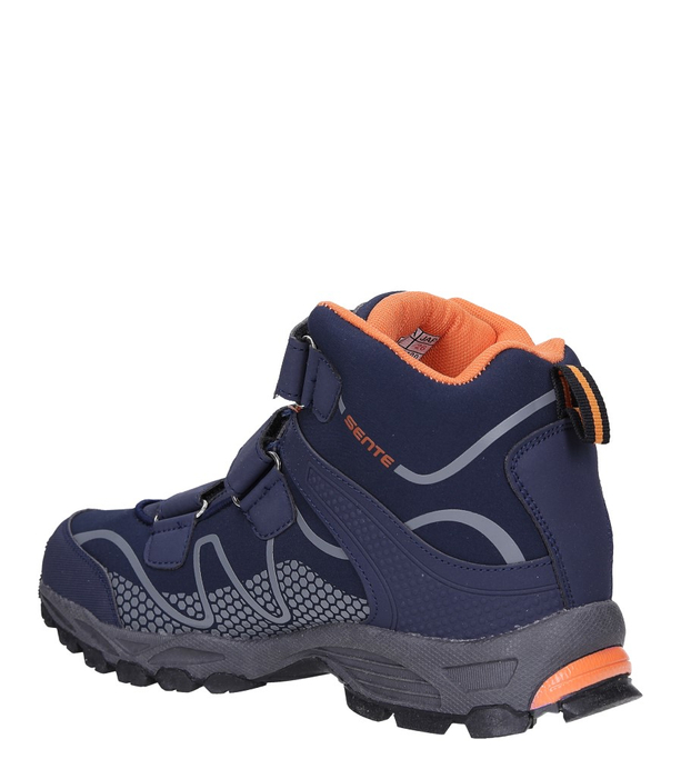 Granatowe buty trekkingowe na rzepy softshell Casu A1516B-2