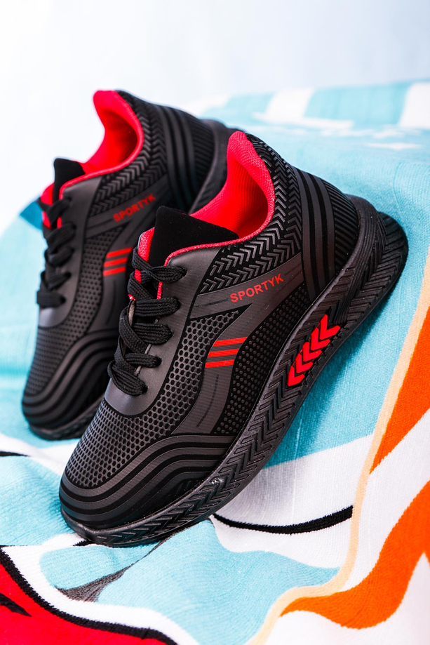 Czarne buty sportowe sznurowane Casu 20Y02/R