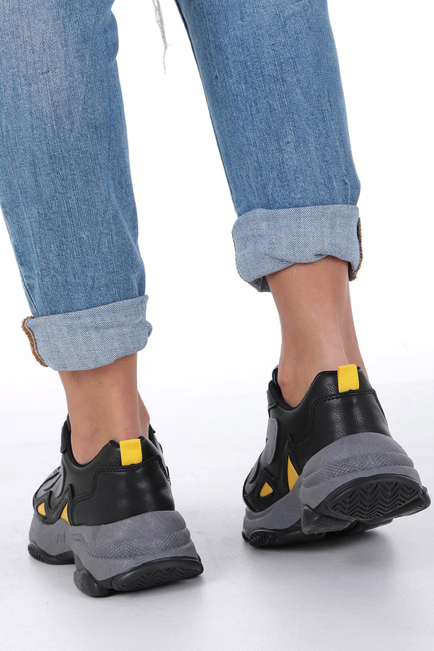 Czarne buty sportowe sneakersy sznurowane Casu DS13003