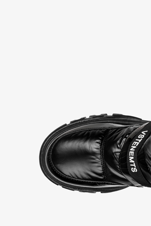 Czarne botki śniegowce z ozdobną klamerką Casu HY822