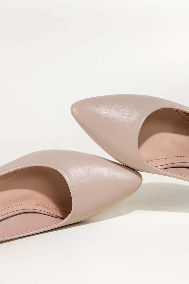 Beżowe szpilki damskie Sergio Leone skórzana wkładka 8663