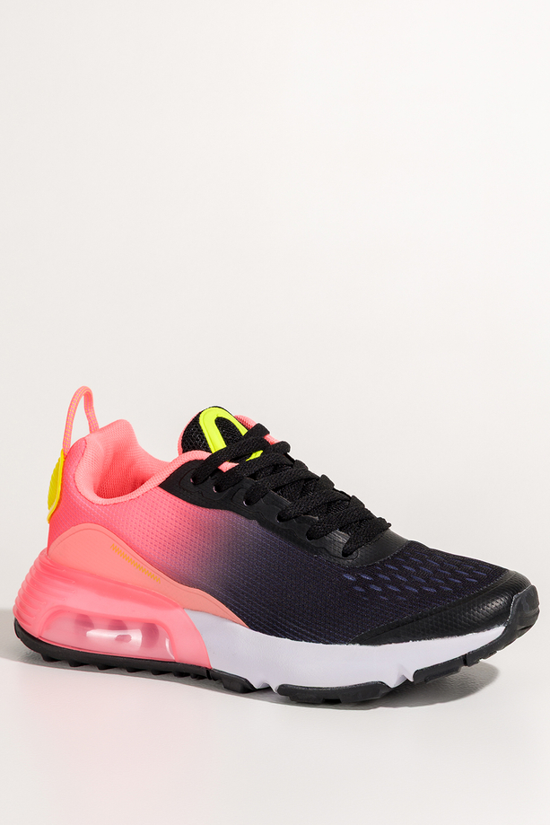 Koralowe sneakersy damskie buty sportowe cieniowane na koturnie sznurowane Casu D0840