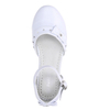 Białe buty komunijne z kokardką i cyrkoniami Casu C6929