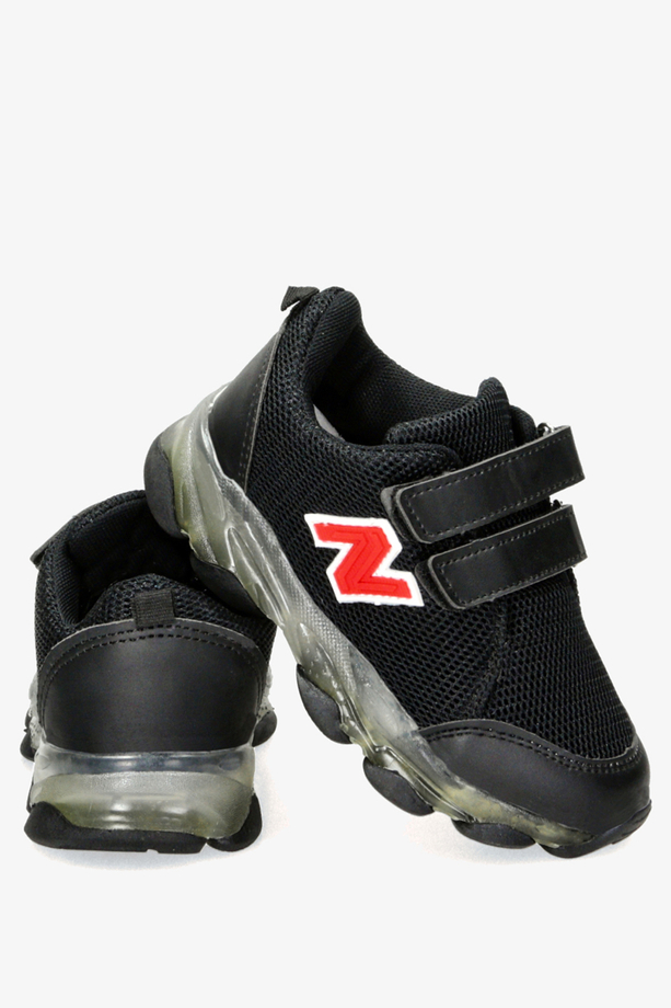Czarne buty sportowe dziecięce na rzep Casu 204-14M
