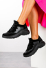 Czarne sneakersy Kati buty sportowe sznurowane 7037