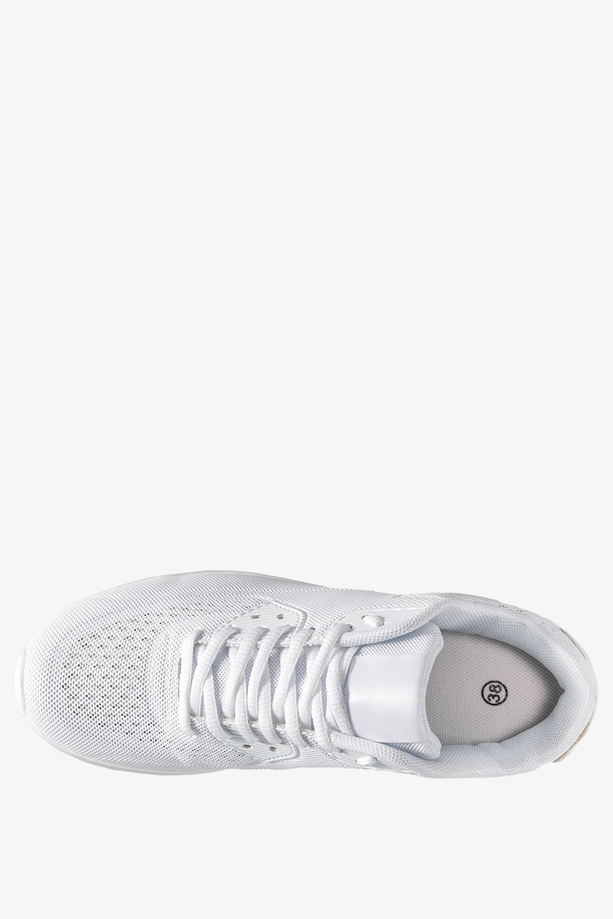 Białe sneakersy damskie buty sportowe na platformie sznurowane Casu B3363-5