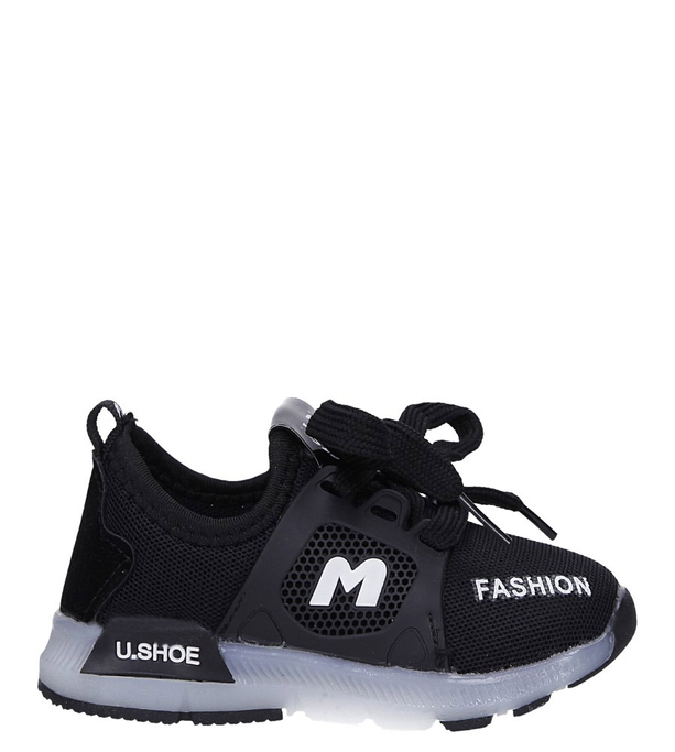 Czarne buty sportowe sznurowane Casu 332