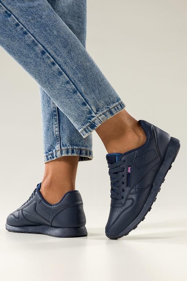Granatowe sneakersy damskie buty sportowe sznurowane Carla 8210-6