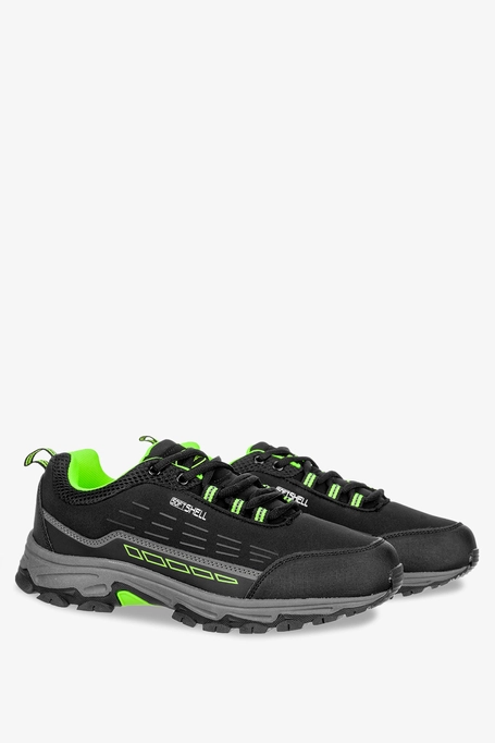 Czarne buty trekkingowe sznurowane softshell Casu A2003-2