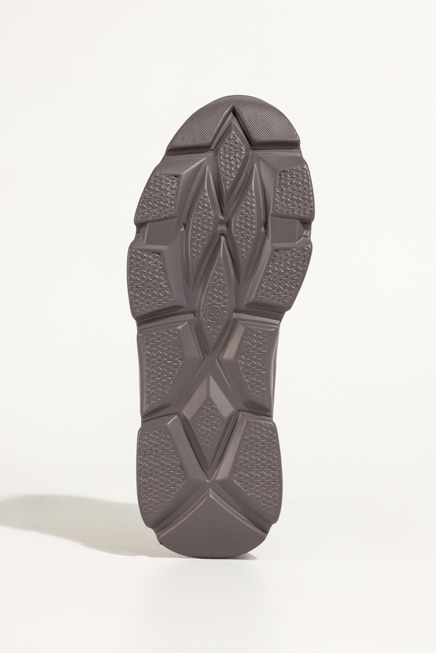 Ciemnoszare mokasyny damskie półbuty na platformie skórzana wkładka ozdoba Carla K-6-5974