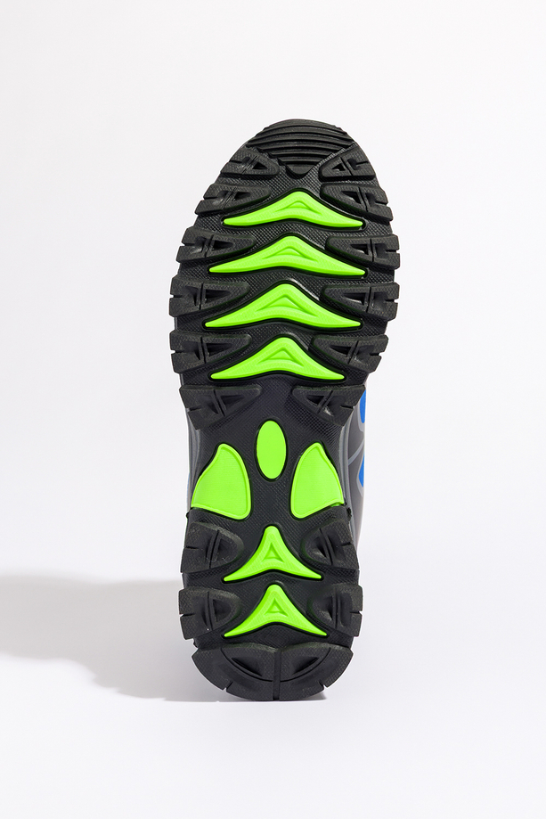 Niebieskie buty trekkingowe damskie z czarnymi dodatkami sznurowane softshell Casu B2110-3