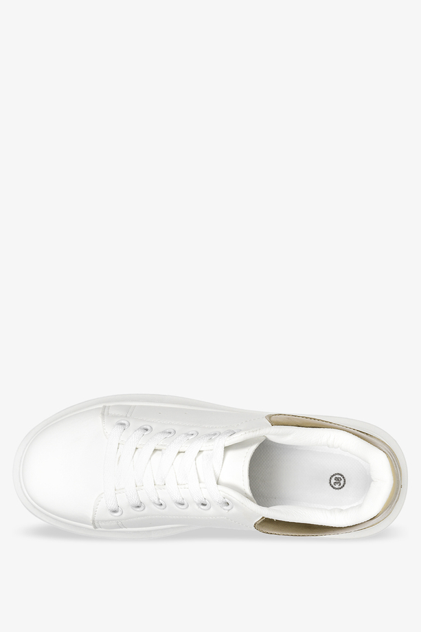 Białe sneakersy na platformie damskie buty sportowe sznurowane Casu BL373P-G