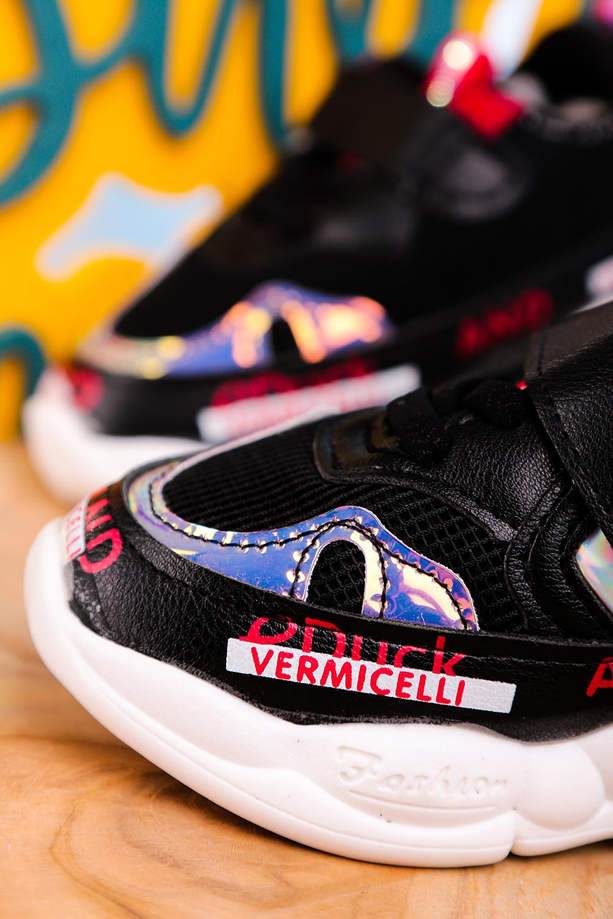Czarne buty sportowe na rzep Casu 204/38M