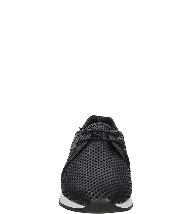 Czarne buty sportowe skórzane sznurowane Creator 9811A