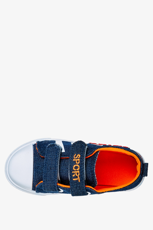 Granatowe trampki jeansowe na rzepy Casu 8/4/21/M