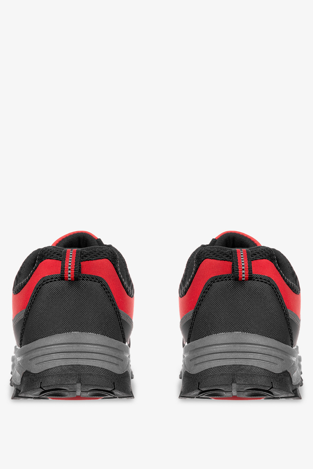 Czerwone buty trekkingowe sznurowane softshell Casu A2003-4