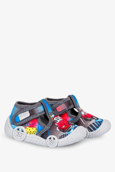 Wielokolorowe kapcie Vi-GGa-Mi na rzep Wojtuś druk