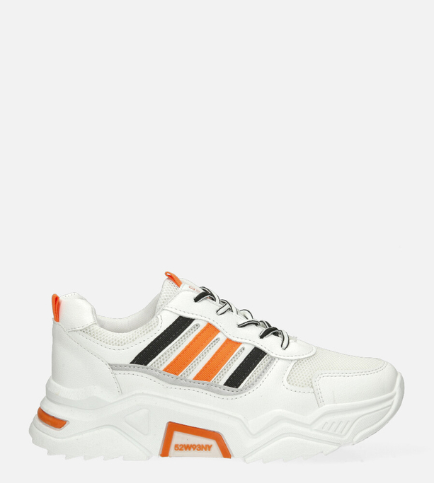 Białe buty sportowe sneakersy sznurowane Casu 20F7/O