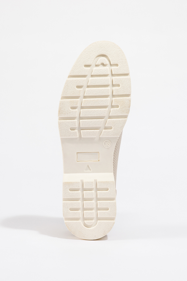 Beżowe mokasyny damskie błyszczące z kryształkami gumki w cholewce skórzana wkładka Casu JW25X5-G