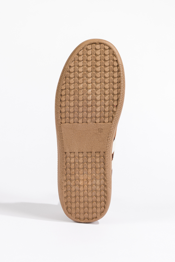 Brązowe sneakersy damskie buty sportowe na elastycznej płaskiej podeszwie lamparci wzór podwójne sznurówki Casu B-6610