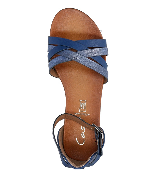 Granatowe eleganckie sandały z zakrytą piętą Casu K18X9/N