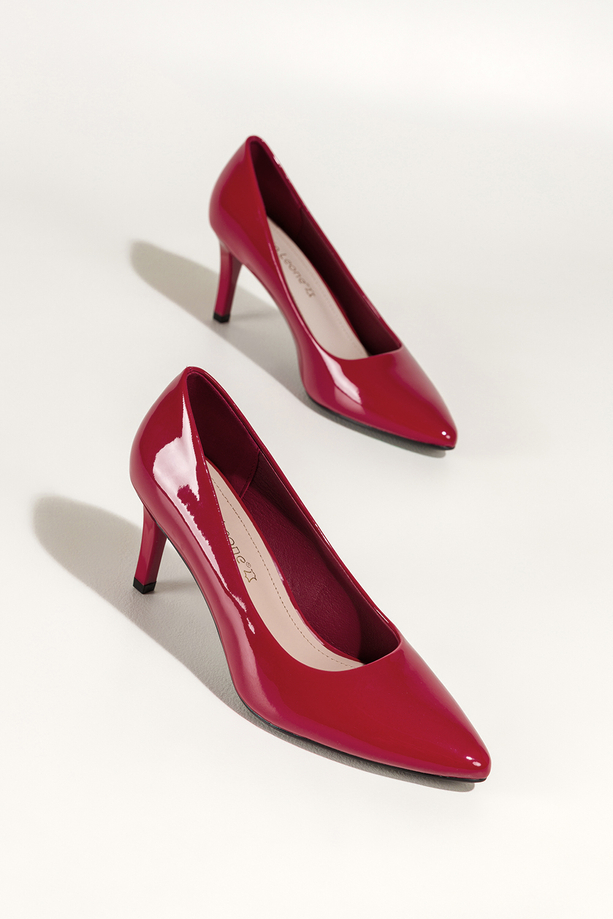 Czerwone szpilki damskie Sergio Leone lakierowane skórzana wkładka 8663