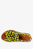 Żółte sandały płaskie lakierowane z paskami na krzyż polska skóra Casu 3012-0