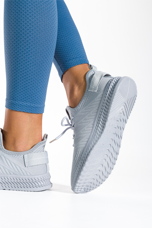 Szare sneakersy damskie buty sportowe sznurowane Casu SJ2300-3