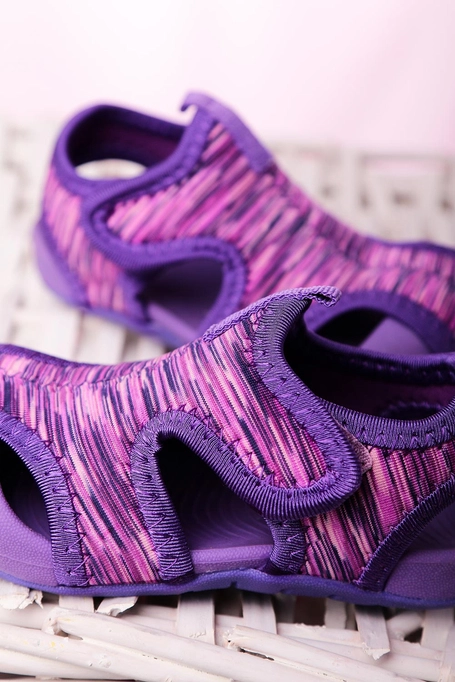 Fioletowe sandały na rzep Casu LA108