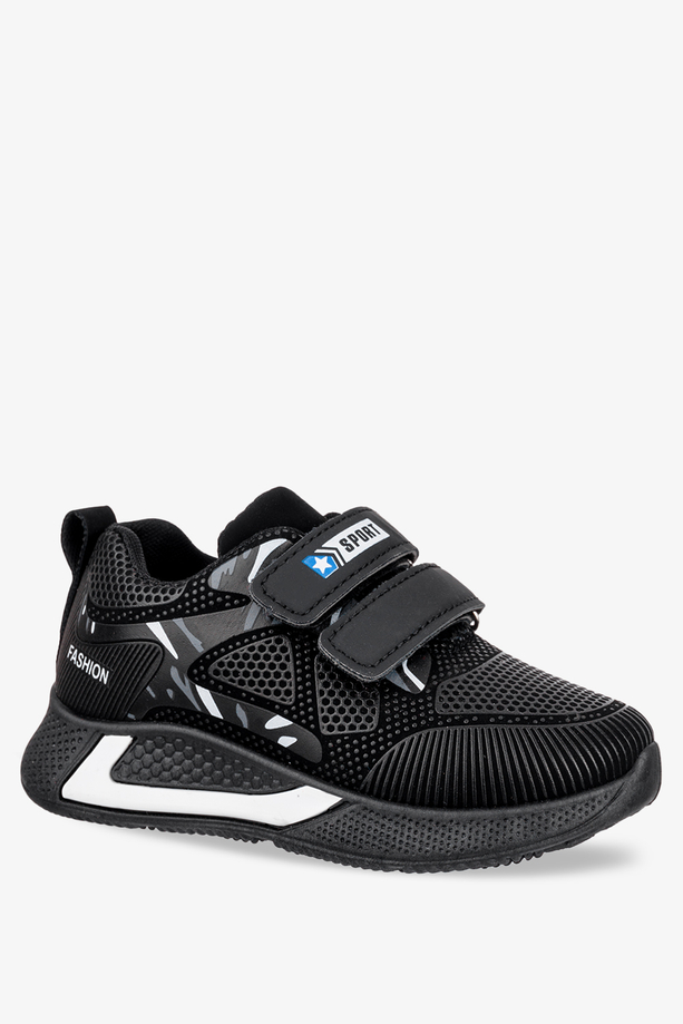 Czarne buty sportowe na rzepy Casu 4-3-22-M-W